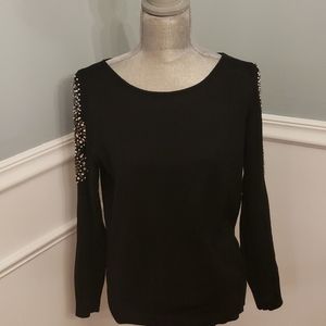 Vilo Milano cold shoulder sequin sweater